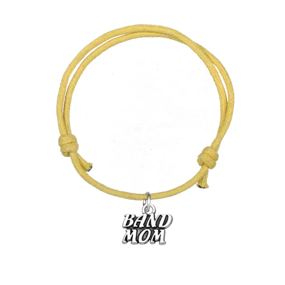 Skyrim Wax Cord Bracelet With Band Mom Alphabets Charms Adjustable Colorful Bracelets DIY Design GIfts 10pcs/lot | Украшения и