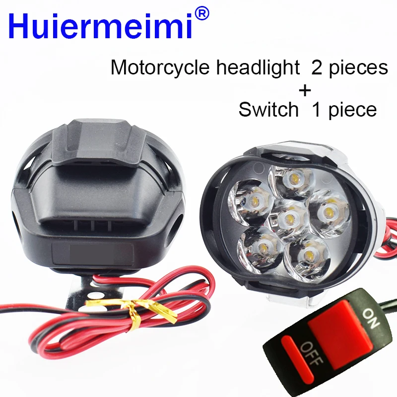 Huiermeimi мотоциклы светодиодный фар 12 v 8/10/15/30 W супер яркие прожекторы мотоцикл туман лампа вспомогательное Вождение фара DRL