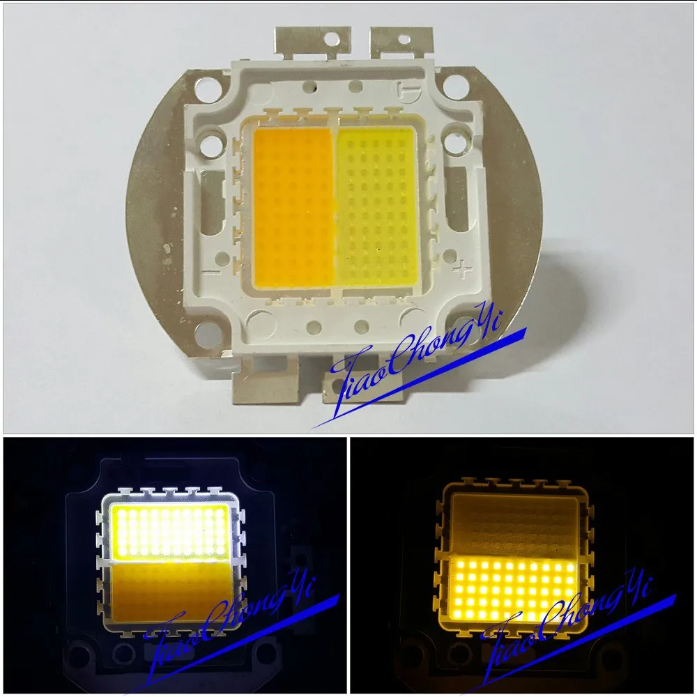 100 Вт двойной Цвет теплый белый + холодный белый 30-36 В 3A высокое Мощность светодиодный свет лампы Новый