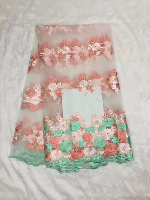 2017 ярко-розовый Африканский химической шнур кружева гипюра ткани швейная