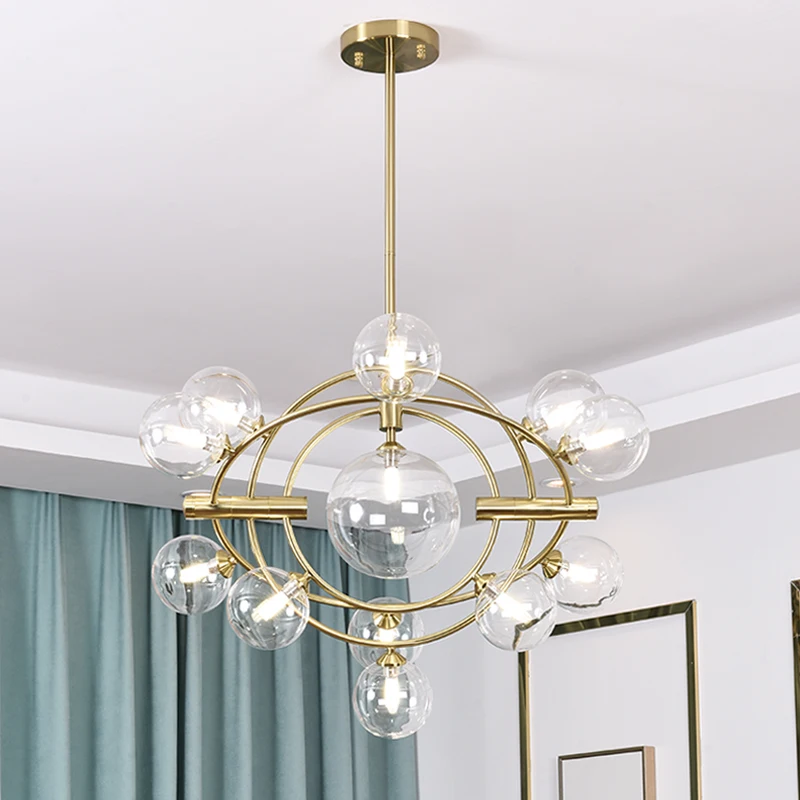 

Modern Global Glass LEDChandelier Light Nordic Bubble Glass Pendant Hanging Lights Living Room pendant Light Fixture Lamp