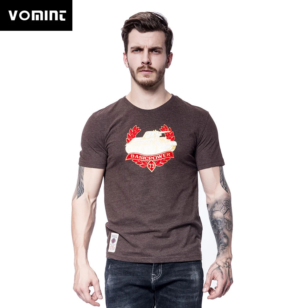 Vomint 2018 Summer Mens Combed Cotton Crew Neck T shirts