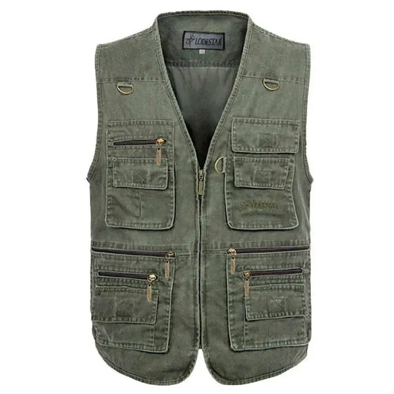 Multi Pocket tactical Vest Men 2018 Hot Arrival Multi pockets Photography Cameraman Denim Army
