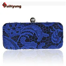 Free Shipping Women Hard Box Day Clutch Embroidered Lace Wedding Handbag Shoulder Bag Lady Evening Bag Purse 8 Colors