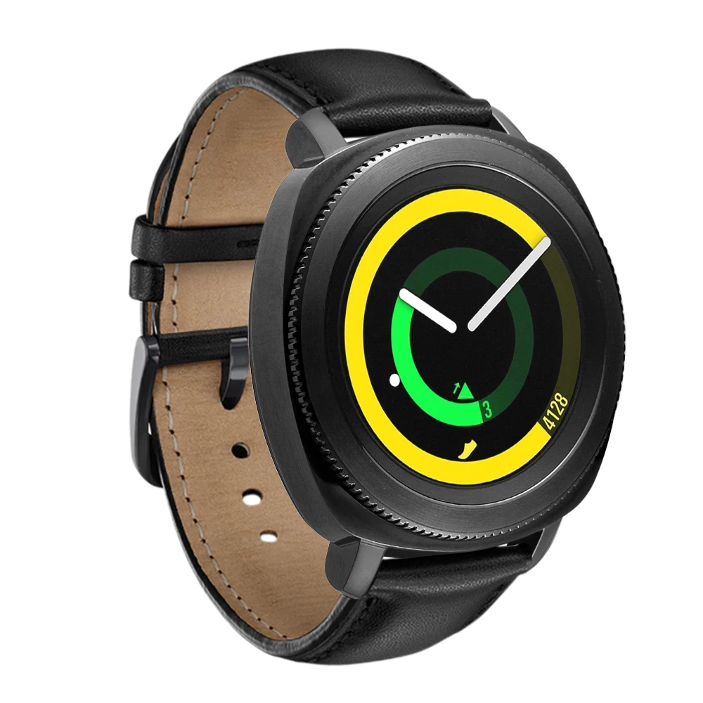 3 цвета простой кожаный ремешок для samsung gear Sport S4 20 мм часов черный коричневый