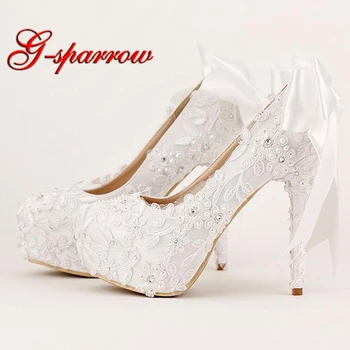 

Sexy Black Lace Formal Dress Shoes Bride Party Prom High Heels Platform Glitter Stiletto Heel Wedding Party Shoes Women Pumps