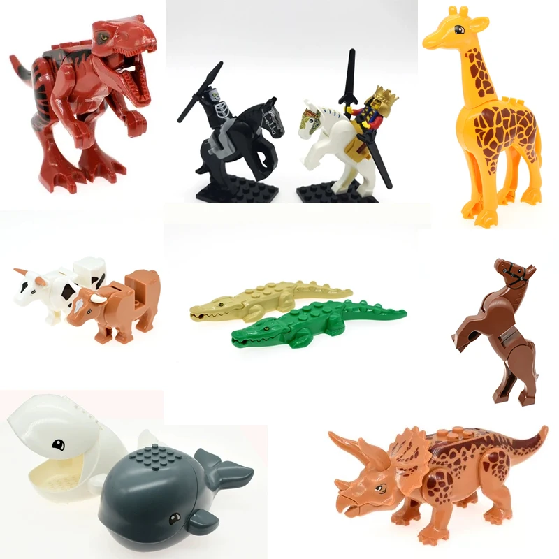 6pcs/lot MOC Bricks Animal Cute Rabbit with eyes and mouth Educational Building Blocks Action figure DIY Toys kids Dolls gifts