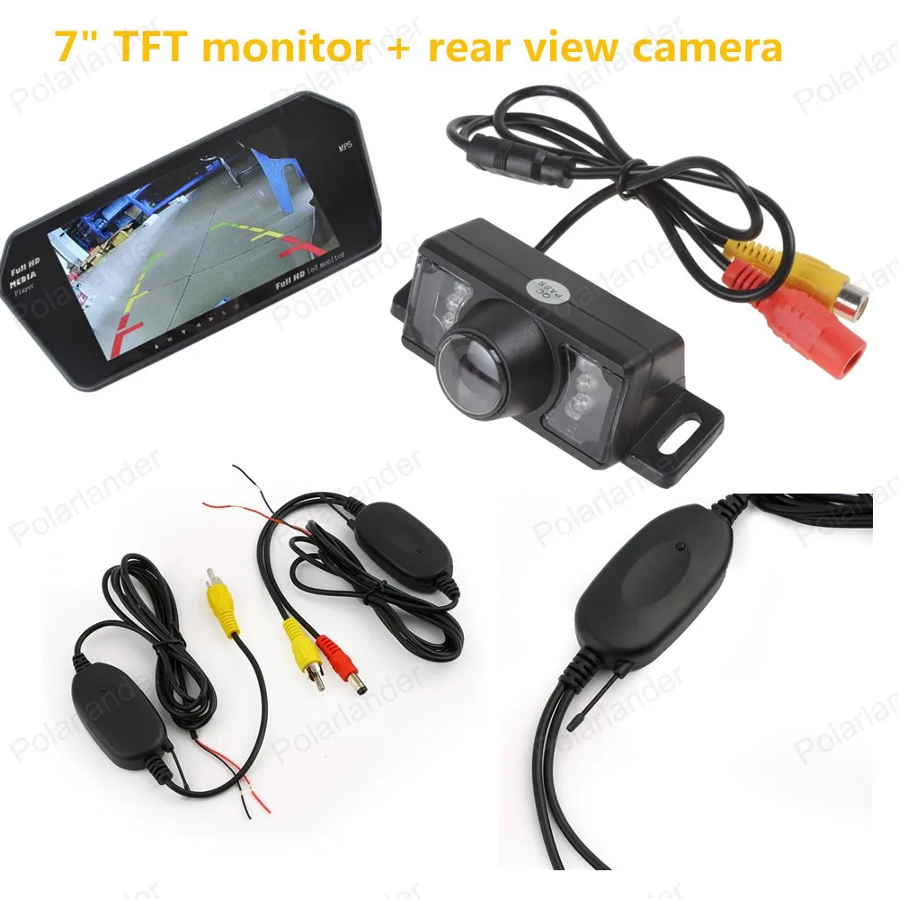 7" TFT 800x480 BLUETOOTH monitor with wireless transmitter receiver Night vision rear view