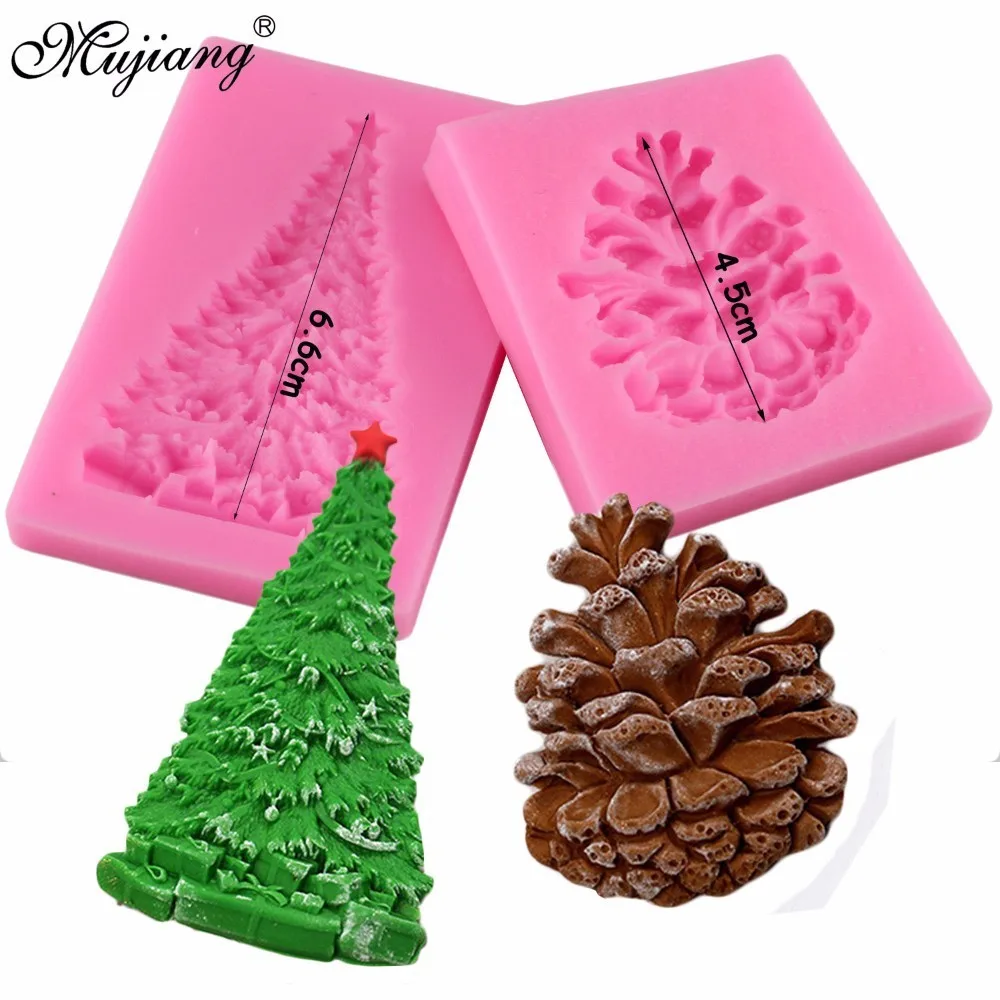 Mujiang Рождество сосновый конус гайки Силиконовые Формы Рождественская елка украшения торта помадка форма конфеты шоколадные формы для мастики