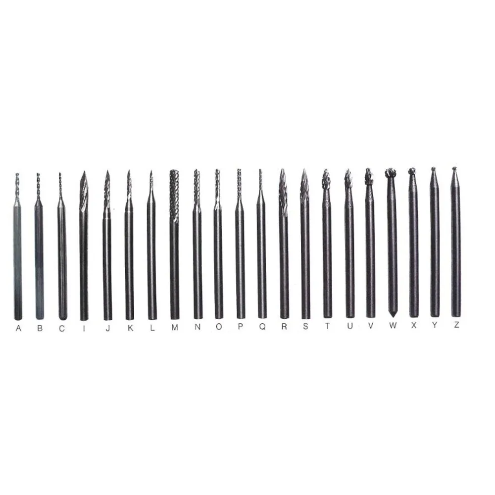 

21pcs Tungsten Steel Polishing Burs 2.35mm Jewelry Rotary Drill Bur