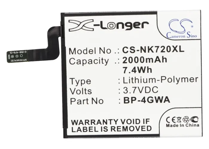 Аккумулятор Cameron Sino на 2000 мАч для Nokia/Microsoft Lumia 625 625H 720 720T|2000mah battery|cameron sinobattery 2000mah |