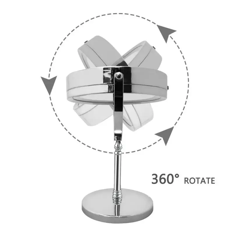 7 дюймов 10x светильник светодиодный увеличение циркулярное зеркало для макияжа двухсторонний СВЕТОДИОДНЫЙ 360 градусов вращающийся косметическое зеркало стойка с лупой
