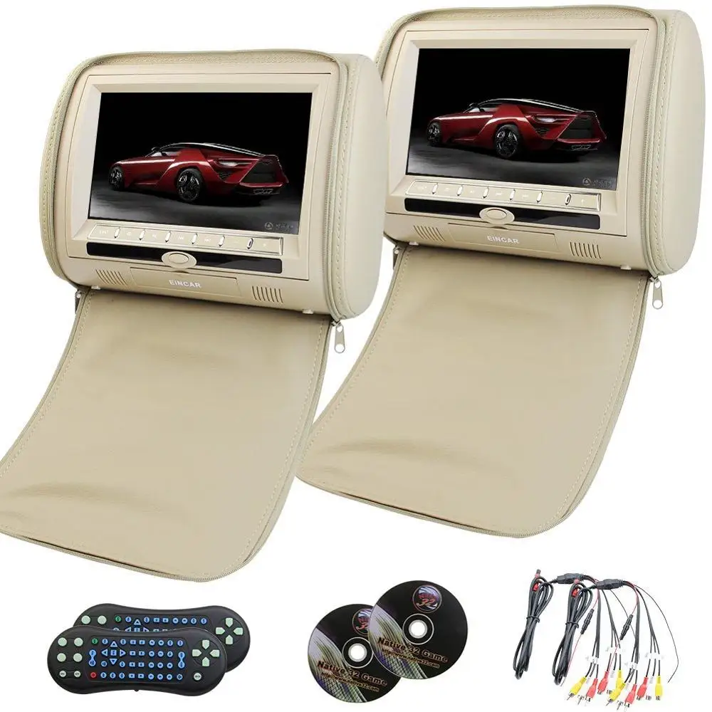 

Car Headrest Monitor 2 pcs Digital TFT LCD Screen Car PC Mp5/mp3/dvd/cd with USB/SD support 32-bit games FM IR Multimedia Player