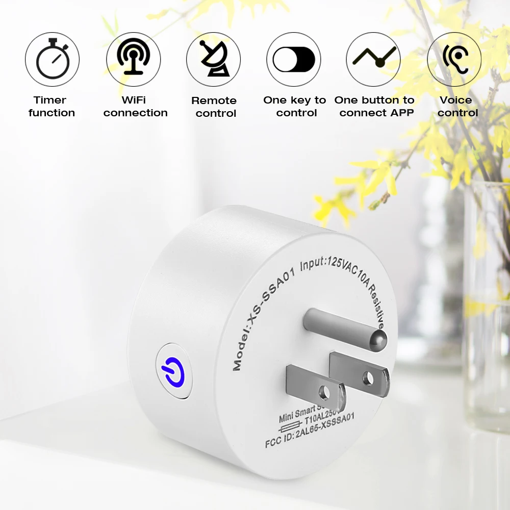 

4PCS XSSSA01 Intelligent Mini WiFi Socket Work with Amazon Alexa