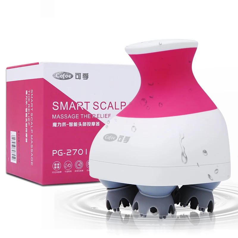 

Cofoe Electric Scalp Head Massager Scalp Stress Relax Tool 4 Silica Gel Touching Points Also For Waist Arm Neck Massager