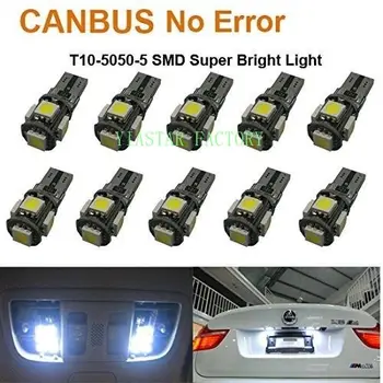 

Yiastar 20pcs High quality T10 CANBUS 5SMD 5050 194 W5W 501 5050 5SMD LED White Car Side Tail Light Bulb t10 led canbus w5w led