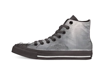 

Forest Road Trip Black and White Fir Trees Pacific Northwest Design breathable Casual High Top lace-up Canvas shoes sneakers
