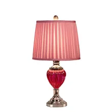 Nordic Простой Романтический розовый кристалл Стекло ткань E27 диммер настольная лампа для свадьбы деко Гостиная Спальня свет 57 см 1222