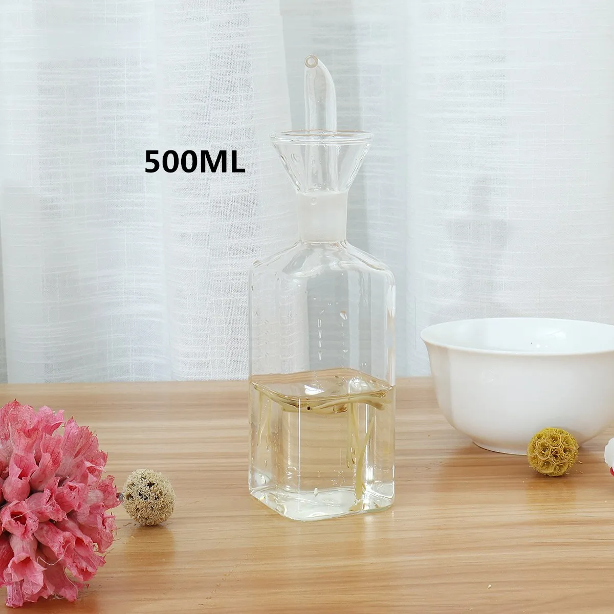 Кулинарная бутылка приправы диспенсер соус бутылка стеклянная бутылка для хранения для масла и уксуса Pourer кухонные инструменты аксессуары - Цвет: Type A 500 ML