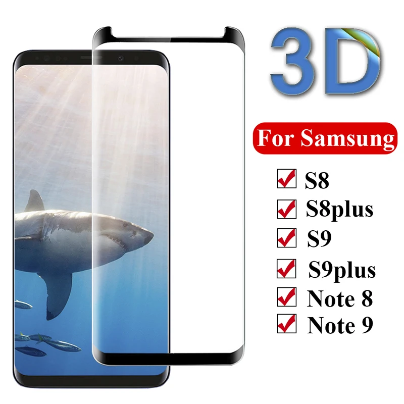 

3D Protective Glass On The For Samsung Galaxy S9 Plus Note8 Screen Protector S8 Note 9 S8plus 8s 9s 9note S 9plus Tempered Flim