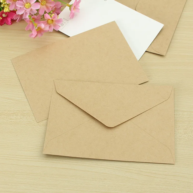 20 шт./компл. классические коричневые белая черная крафт-бумага пустые мини Бумага конверты с окошком для свадебных приглашений конверт Подарочный конверт 3 цвета