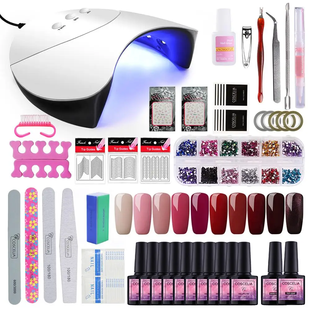

Nail Set 36W UV Led Lamp Gel Nail Polish Set Tools For Manicure Set For Nail 10/12 Color Gel For Manicure Nail Drill Art