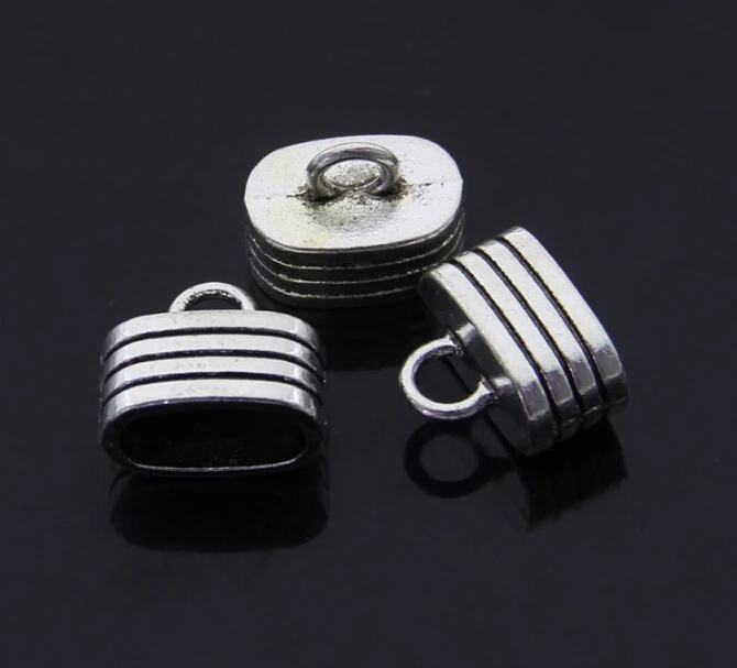 10 pcs/lot Antique Silver Plated Metal Leather Cord End Caps Bracelet