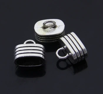 

10 pcs/lot Antique Silver Plated Metal Leather Cord End Caps Bracelet Connectors Necklace Fittings Material For Handmade