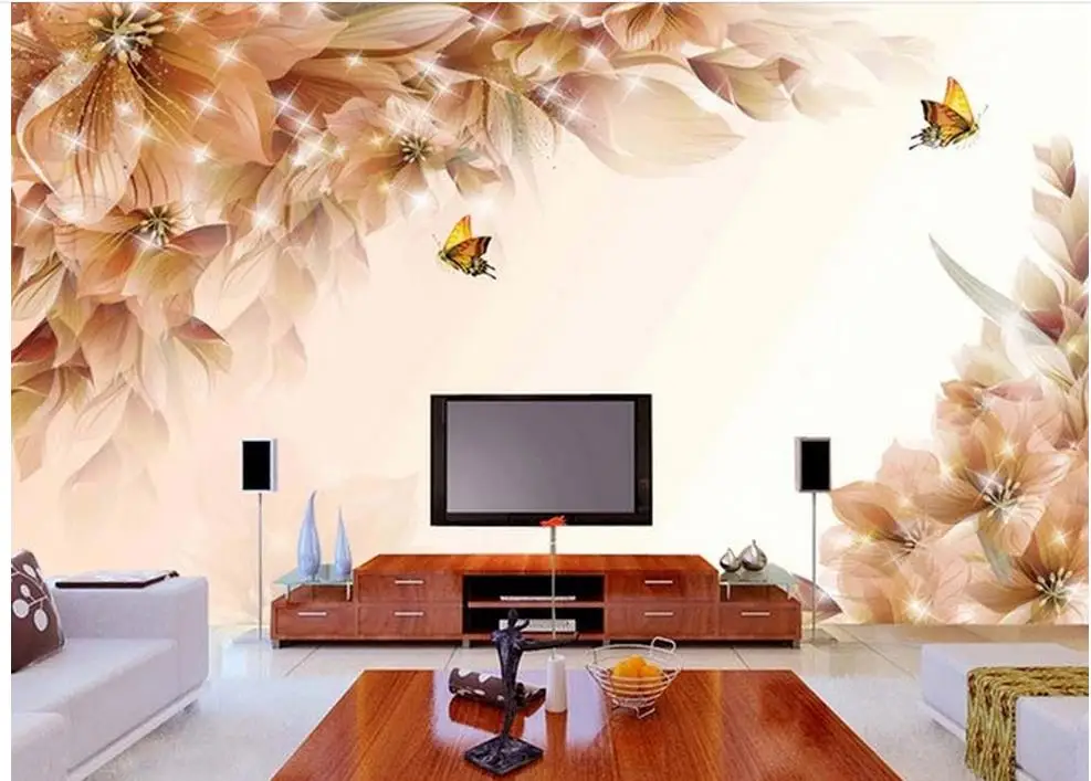

Custom Any Size Mural Wallpaper Photo Wallpaper High Quality 3D Stereoscopic Fantasy Fashion flowers 3D Wallpaper