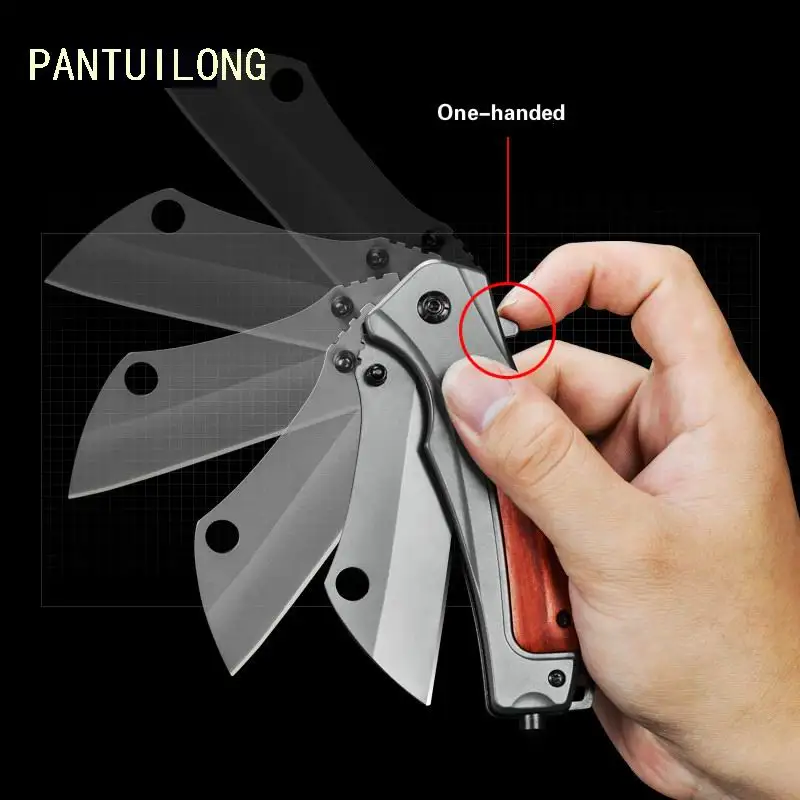 

hunting Knife Handle Jackknife Da107 Originality Outdoors Fold Tool Seek Survival More Function Camp Pocket tactical Wooden