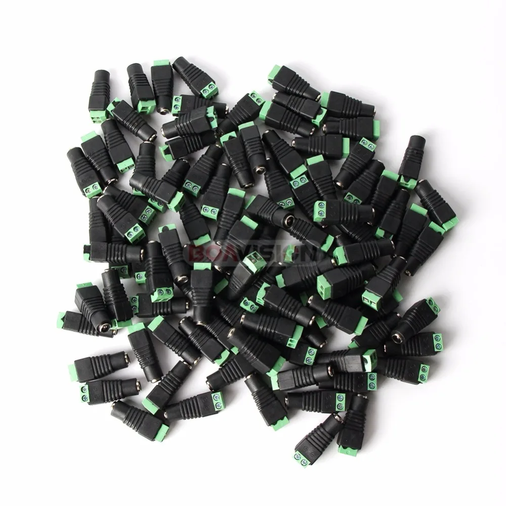 10pcs/lot Female DC Connector 5.5/2.1mm CCTV UTP DC Power Plug Adapter Cable DC/AC 2/Camera Video Balun