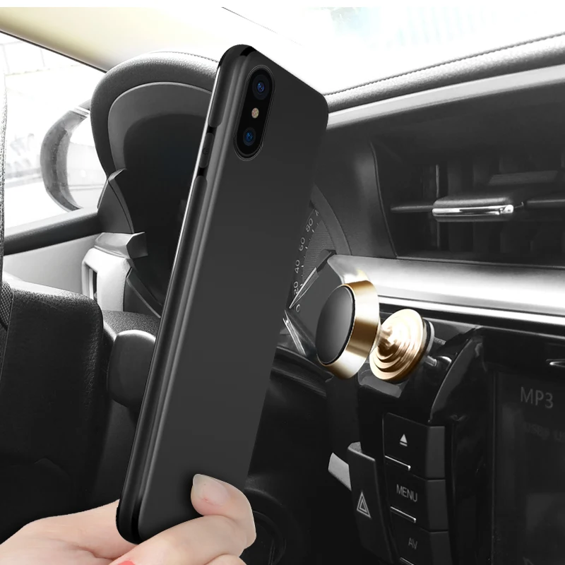 13 pro max case Magnetic Car Holder Silicone TPU Back Case For iPhone SE 2 13 12 11 Pro Max XR XS Max X 12 Mini with Metal Plate Free usb cable case iphone 13 pro max