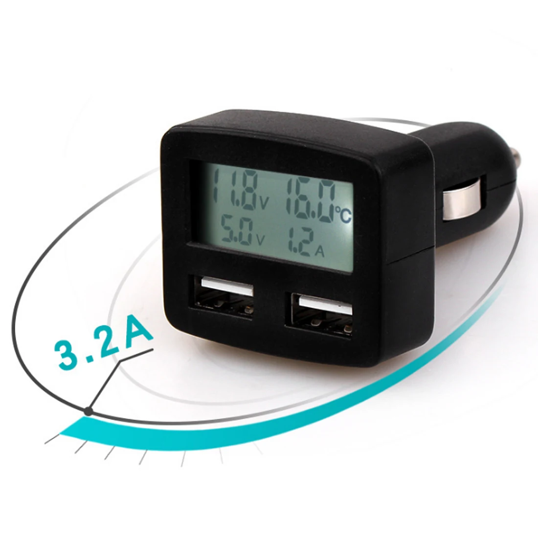 Портативный автомобильный тестер напряжения 5 в 1 двойной USB Автомобильное зарядное устройство вольтметр Вольт ток измеритель температуры цифровой монитор дисплей