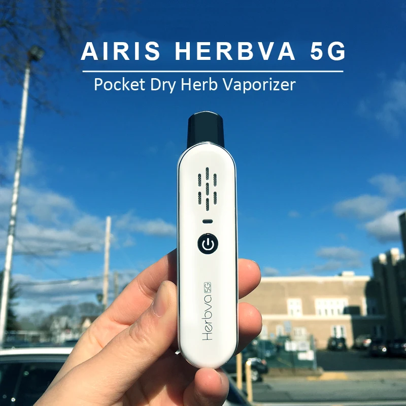 Online AIRISTECH Herbva 5G Trockenen Kraut Verdampfer Tragbare Vape Stift Kit Temperatur Control Keramik Kammer Elektronische Zigarette Kit