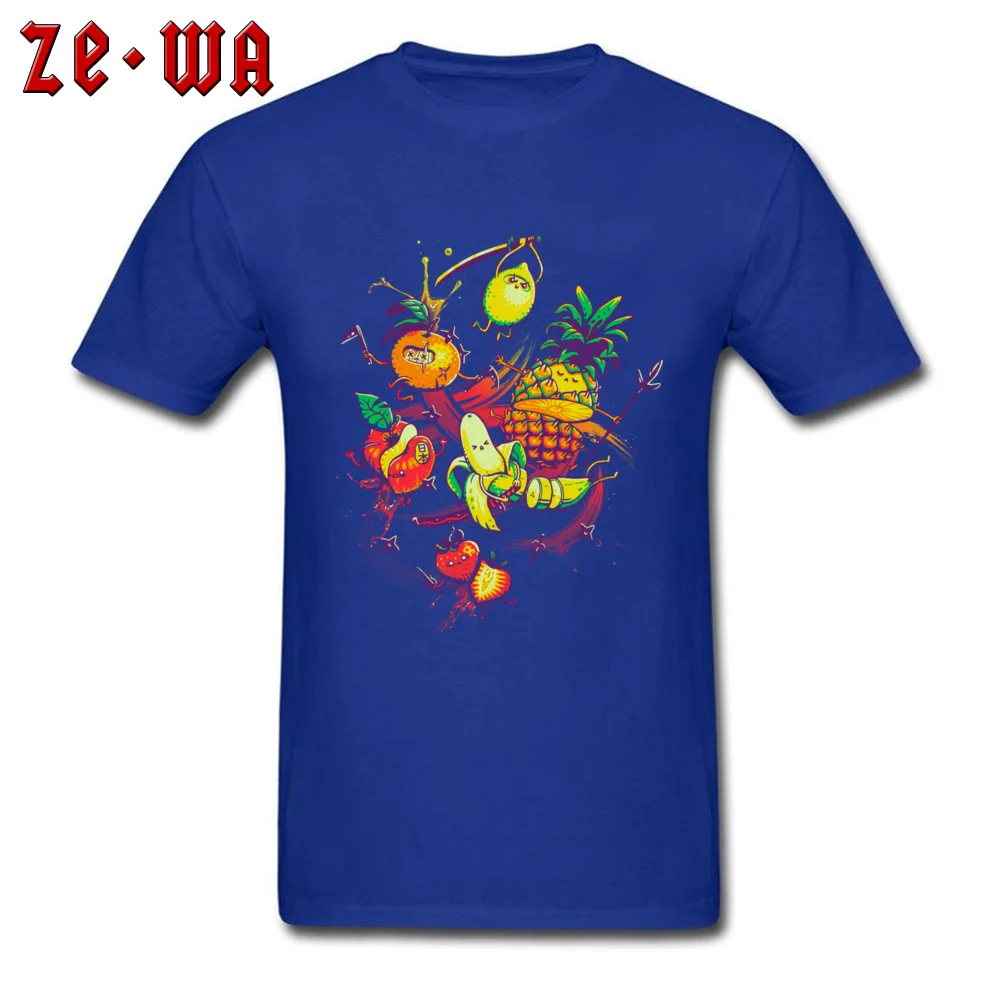 Fruit Salad Fashionable Summer/Autumn 100% Cotton Round Collar Mens Tops Shirt Top T-shirts Newest Short Sleeve Top T-shirts Fruit Salad blue