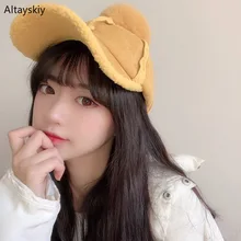 Бейсболка s Женская однотонная овечья шерсть Толстая теплая зимняя шапка для волос корейский стиль Универсальные повседневные женские модные повседневные шикарные