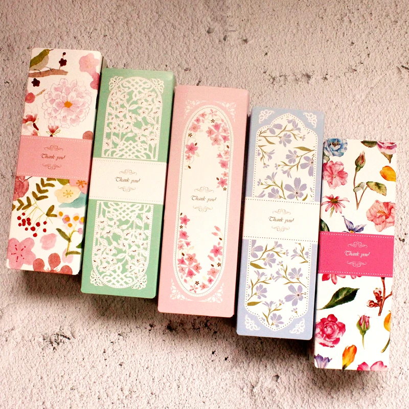 

10 pieces 5 Designs Flower Serise 21.5x6.8x4cm Candy Paper Box Paper Gift Box For Moon Cake,Candy ,Biscuit
