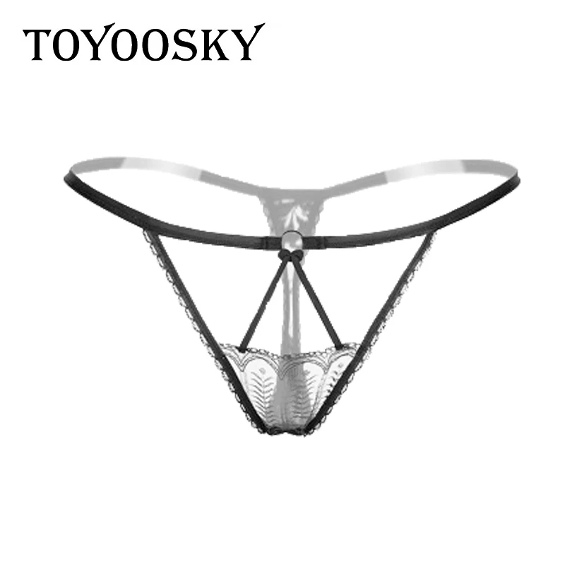 

2019 New Women Transparent Lace Hollow Sexy Underwear Crotch Solid Women Erotic Lingerie Bikini T-string Nightwear TOYOOSKY