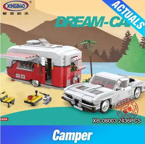 

XingBao 08003 2436Pcs New Creative Series The MOC Camper Set Children Educational Building Blocks Bricks Toys Model Gifts