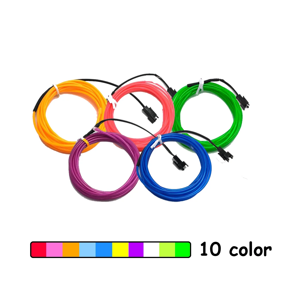 

EL wire Car lights Neon Light Dance Party Decor Lamp Flexible EL Wire Rope Tube Waterproof LED Strip Rope Strip Light Xmas Decor