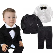 Комплект одежды для малышей на весну и осень комбинезон для настоящего джентльмена комплект одежды для маленьких мальчиков костюмы для малышей рубашка и брюки комплект детской одежды на возраст 0-24 месяца