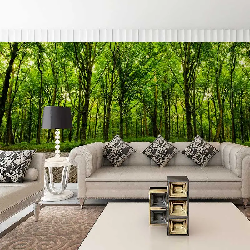 

Large Wall Papers Nature Forest Photo Wallpaper Mural Papel De Parede 3D Living Room Bedroom Self Adhesive Vinyl/Silk Wallpapers