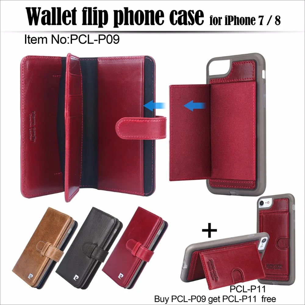 

For iphone 11 Pro Max Case Cover Pierre Cardin Genuine Leather Flip Wallet Cards For Apple iPhone 8 7 6s Plus Phone bag Stand