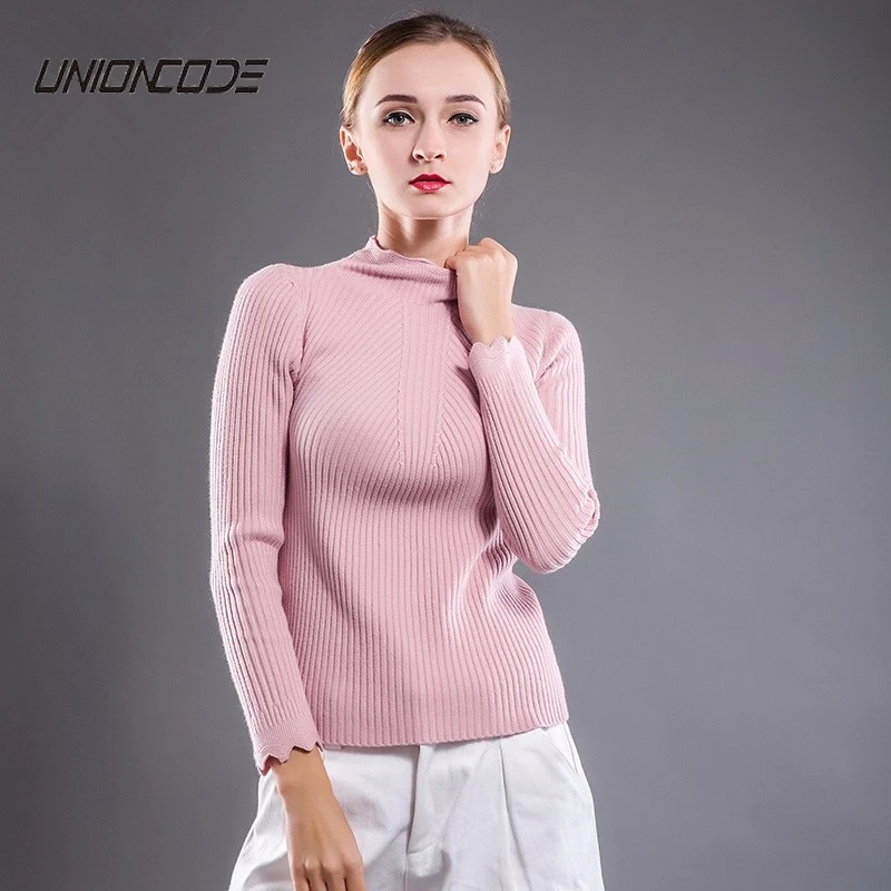 

2017 Autumn Winter Knitted Sweaters for Woman Pull Femme Slim Comfortable Turtleneck Long Sleeve Sueter Mujer Chandail