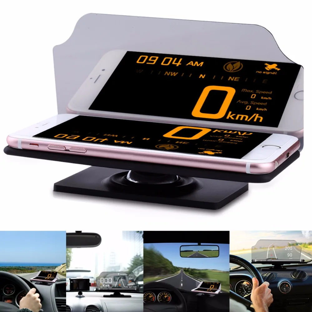 Car Heads Up Display Car HUD Phone GPS Navigation Image Reflector Mobile Cell Phone GPS Car