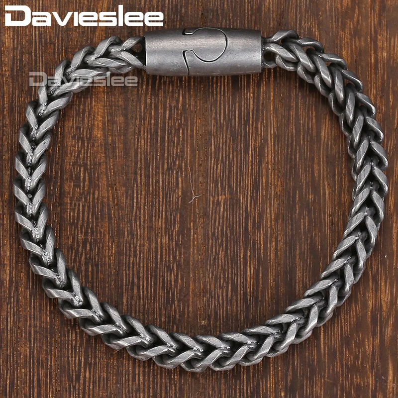 Buy Davieslee Franco Box Link Chain Mens Bracelet
