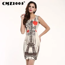 Hot Sale New Women's Apparel High-Quality Printing Sleeveless Round Neck Mini Fashion Summer Dress Personality Dresses 71182