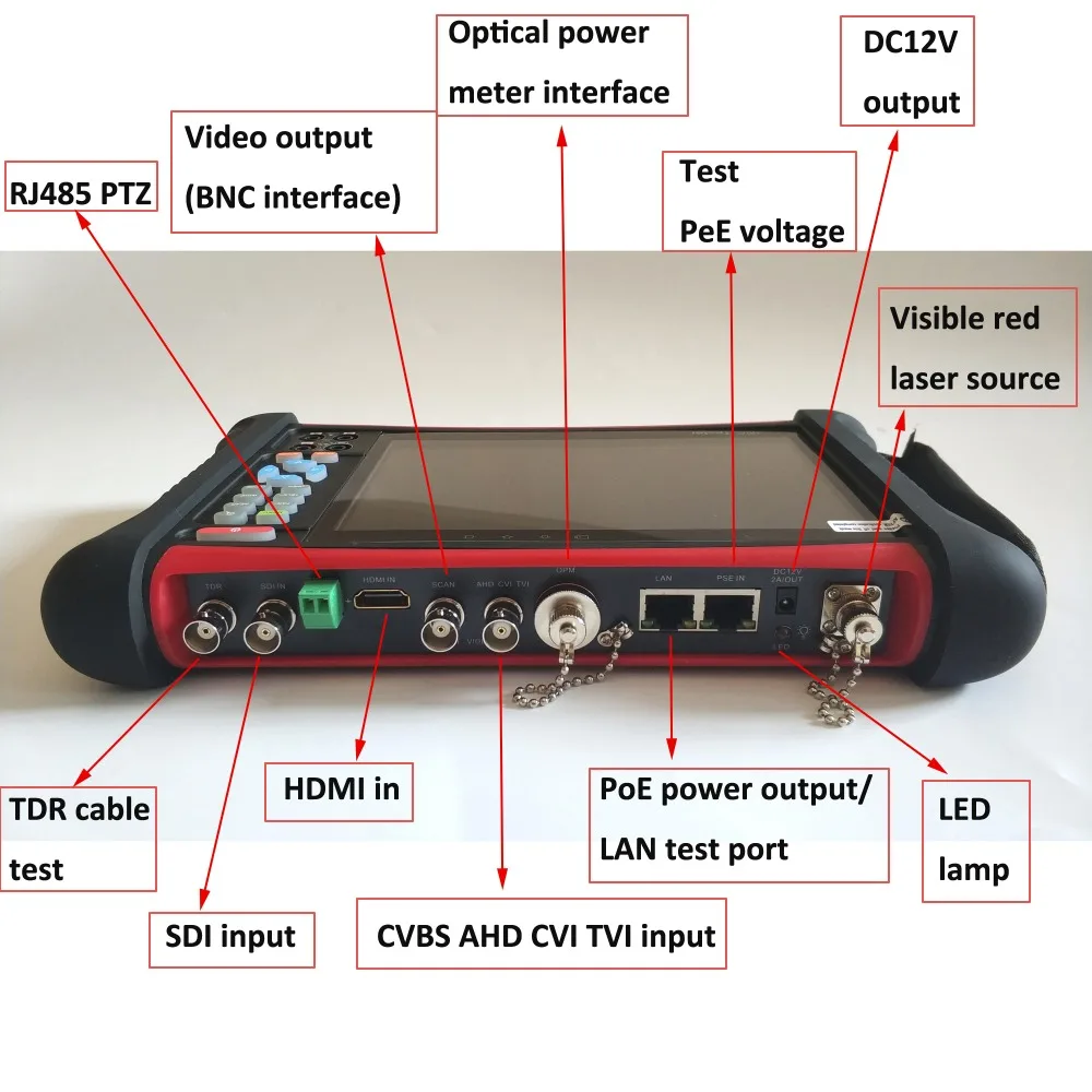 7 дюймовый полнофункциональный тестер видеонаблюдения IP + AHD CVI TVI SDI HDMI вход