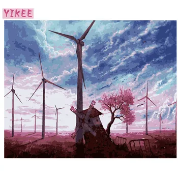 

painting by number for adults,Windmill,painting by numbers for home decoration