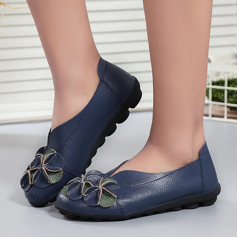 MEMUNIA/женские ботинки размера плюс; большие размеры 35-44; модная женская обувь на плоской подошве; Закрытая женская обувь с круглым носком обувь из натуральной кожи повседневные лоферы; удобные туфли-лодочки